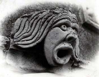 A gargoyle from All Saints in the 1920s